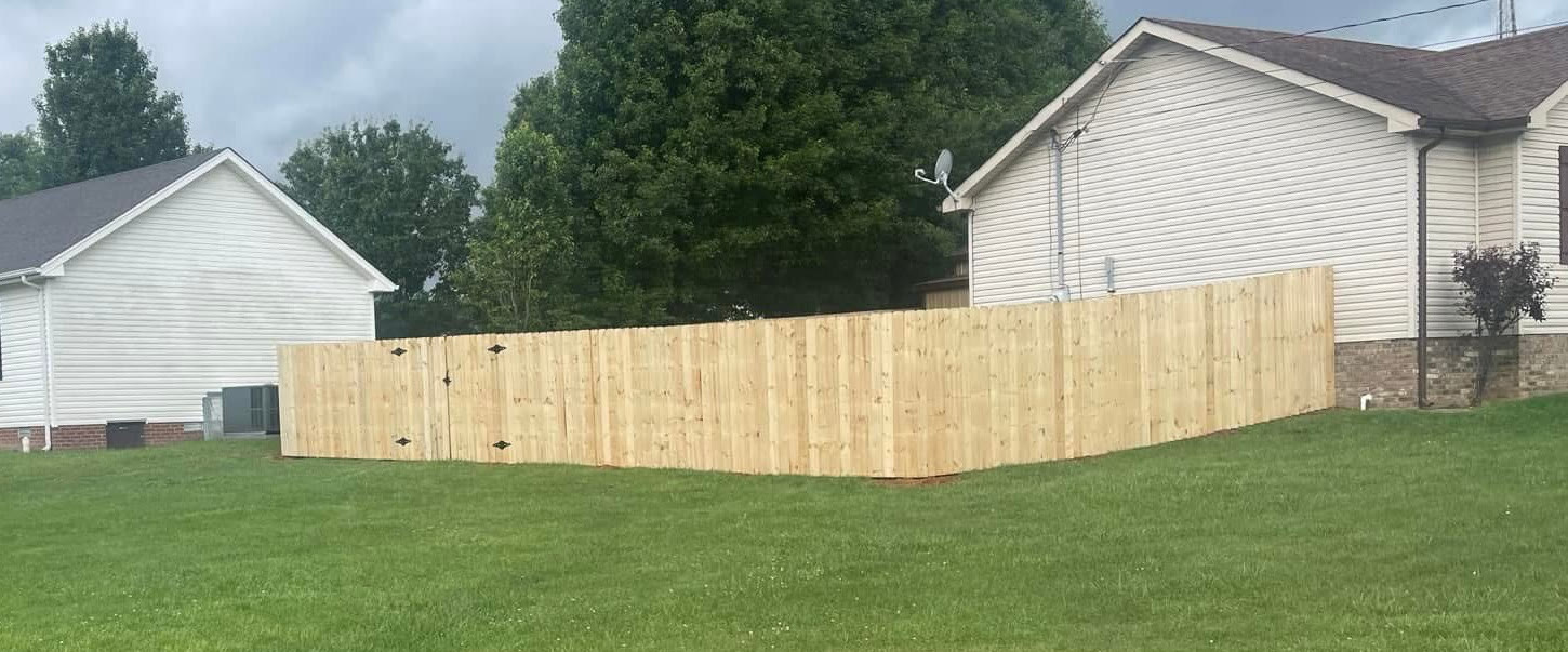 Chain link fence around a residential yard